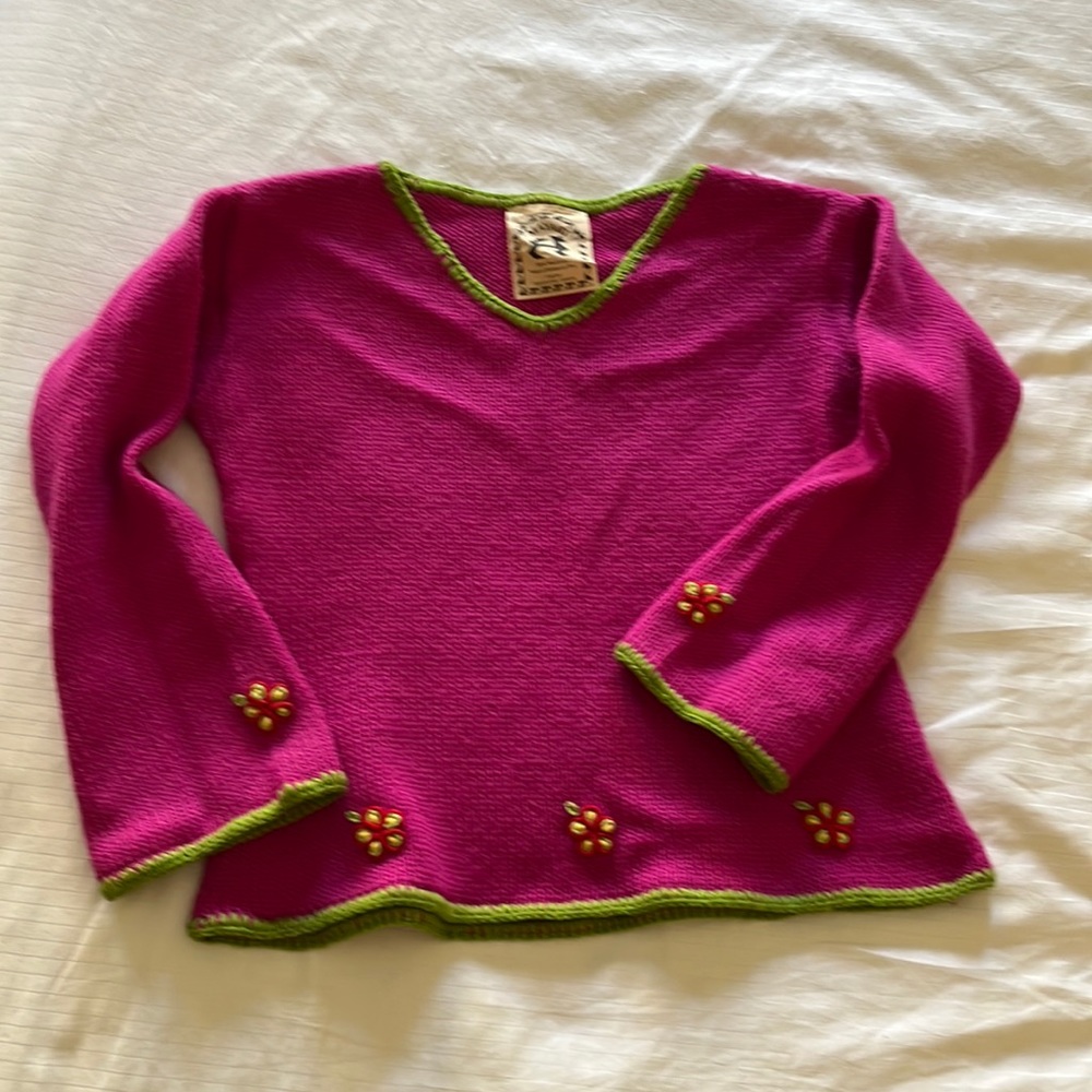 Woman’s handmade wool sweater